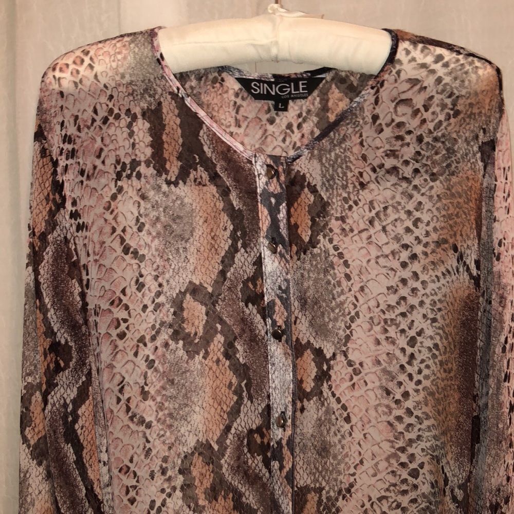 Single La L Python Snake Print Ivory Blush Pink B… - image 3